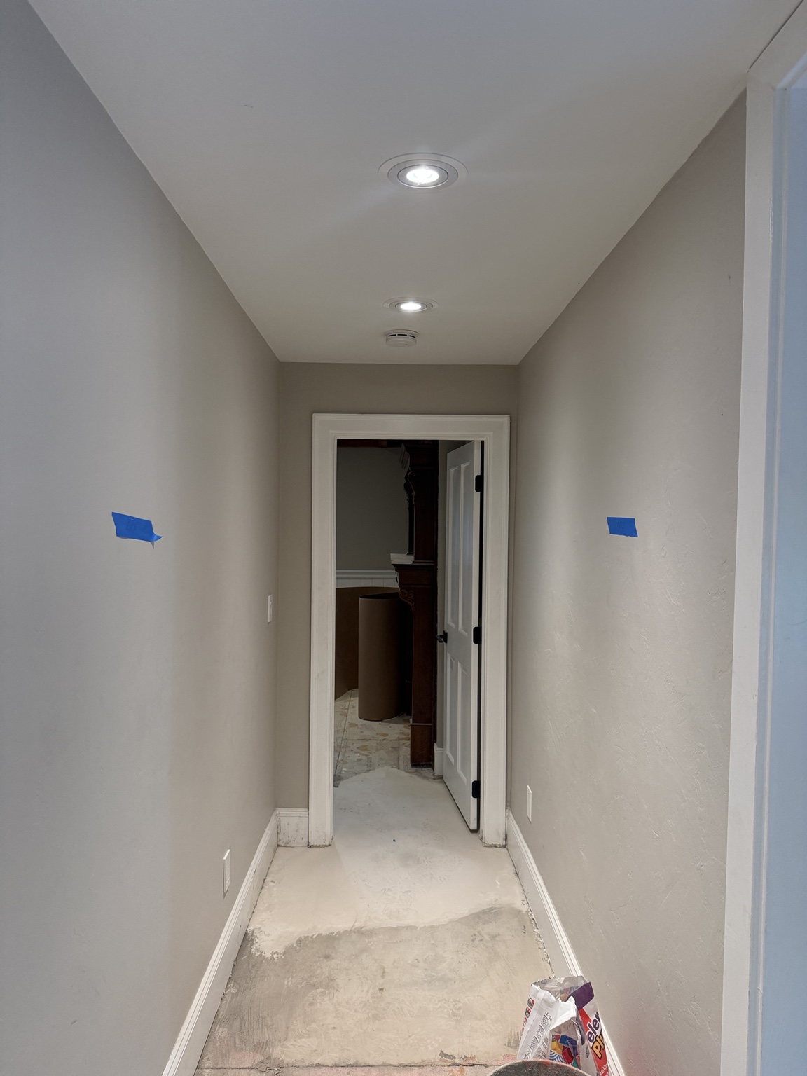 Interior surfaces prepared for painting