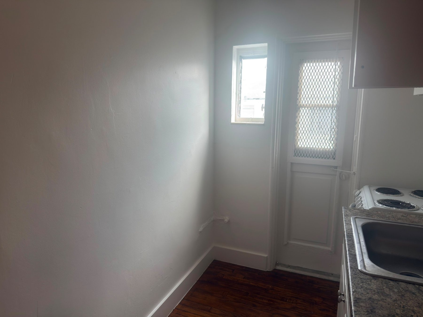 Kitchen wall after repair and painting